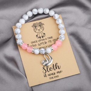 MAOFAED Sloth Bracelet Sloth Gift for Women (once upon sloth bead)