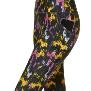 DKNY Women's Tight Printed High Waist Performance Leggings, Currant Light Trace, X-Large