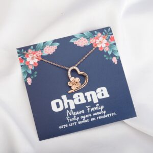 FOTAP Ohana Means Family Necklace Ohana Necklace Hawaiian flower Gift Necklace Gift Hawaiian Trip Gift Gift BBF Gift Family Reunion Gift (Ohana RG NC)