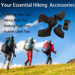 HAPLUSTAR Trekking Poles Tips Set - Pack of 6 to 8 Replacement Rubber Trek Cane Tips Protectors Fit Most Walking Hiking Sticks - 11 mm Diameter