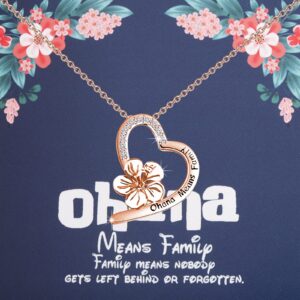 fotap ohana means family necklace ohana necklace hawaiian flower gift necklace gift hawaiian trip gift gift bbf gift family reunion gift (ohana rg nc)