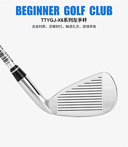 Left Handed Golf Club #7 Golf Club Putters Women Men Golf Practice Carbon Steel Shaft Golf Rod Golf Sports (Blue,Steel Shaft)