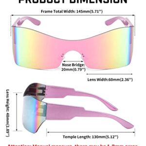 FEISEDY Fashion Rimless Futuristic Wrap Around Sunglasses Women Men punk Visor Sunglasses B2329