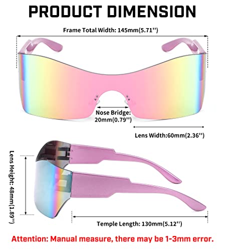 FEISEDY Fashion Rimless Futuristic Wrap Around Sunglasses Women Men punk Visor Sunglasses B2329