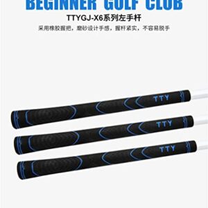 Left Handed Golf Club #7 Golf Club Putters Women Men Golf Practice Carbon Steel Shaft Golf Rod Golf Sports (Blue,Steel Shaft)