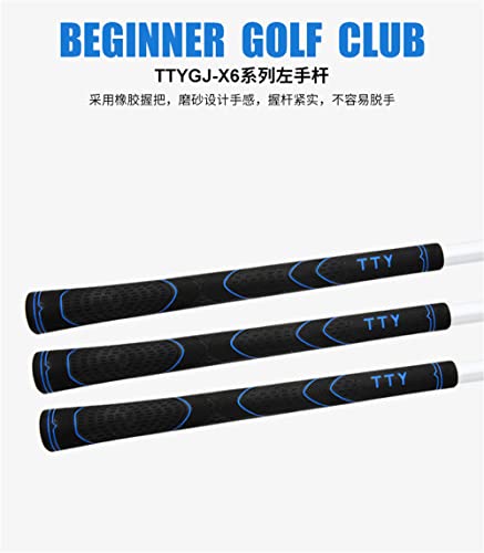 Left Handed Golf Club #7 Golf Club Putters Women Men Golf Practice Carbon Steel Shaft Golf Rod Golf Sports (Blue,Steel Shaft)