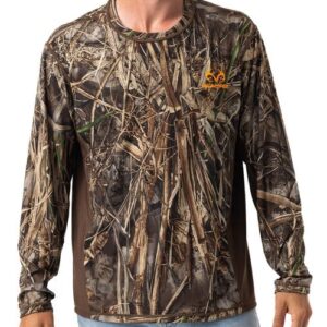 Realtree Max-7/Edge Camo Reversible Long Sleeve Performance Shirts for Hunting | Limited Edition