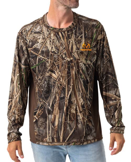 Realtree Max-7/Edge Camo Reversible Long Sleeve Performance Shirts for Hunting | Limited Edition