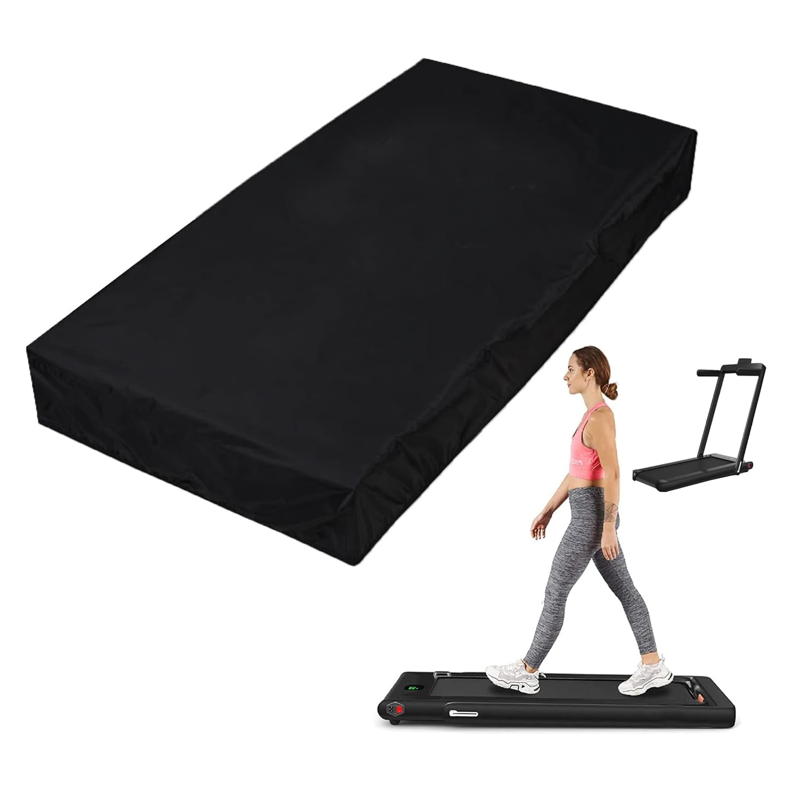 Under Desk Treadmill Cover(Cover Only),Rilime Treadmill Cover for Walking Pad Treadmill Under Desk,55L x 28W x 6H Inch,Black