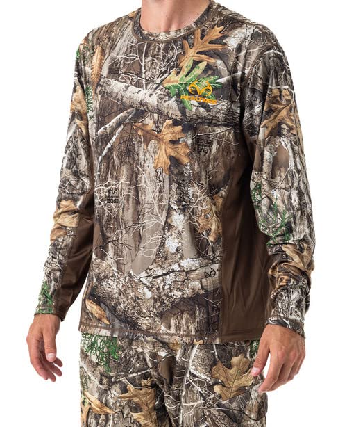 Realtree Max-7/Edge Camo Reversible Long Sleeve Performance Shirts for Hunting | Limited Edition