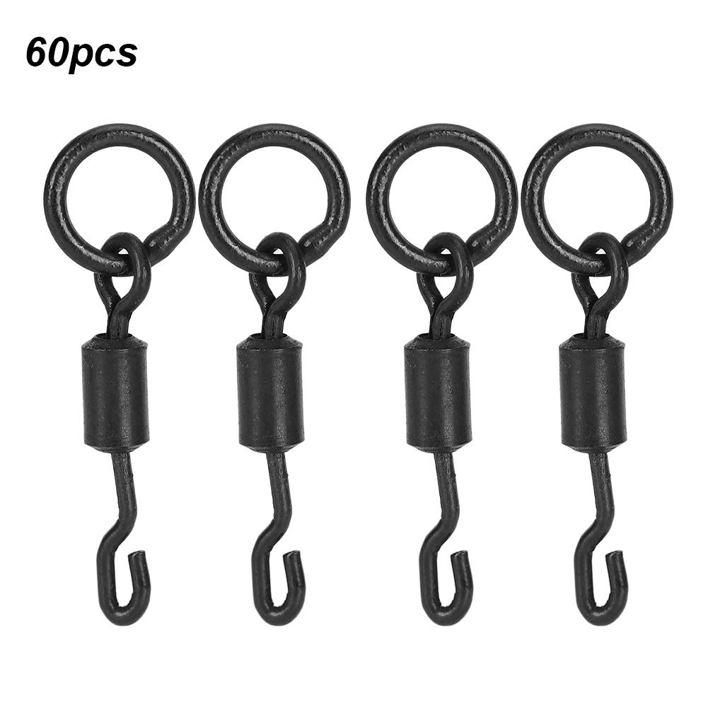 ZPSHYD 60pcs Fishing Swivel, Spinner Swivels Connector Single Hook Barrel Swivels with Snap Fishing Tackle Accessories