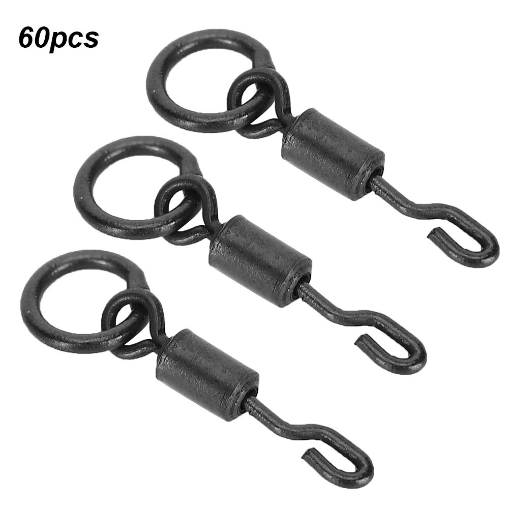 ZPSHYD 60pcs Fishing Swivel, Spinner Swivels Connector Single Hook Barrel Swivels with Snap Fishing Tackle Accessories