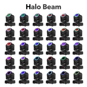 Moving Head dj Lights,RIUKOE Stage Light Halo Beam Light Led Moving Head 60w DMX Sound for Clubs Musical Shows Party Disco