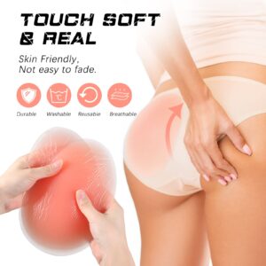 Tarpop 2 Pairs Butt Pad Silicone Butt Lift Pads 0.8 Inch Oval Hip Pads Butt Removable Buttock Padding for Bigger Butt (Small)