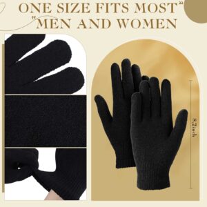 48 Pack Winter Beanies and Gloves Combo Pack Unisex Winter Accessories Men's Winter Gloves Winter Cozy Gift Set for Women Men (Black)