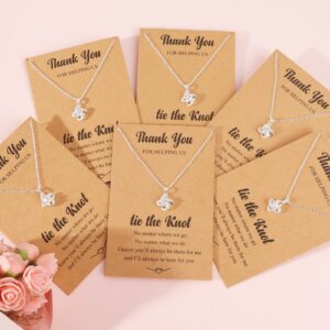 choice of all 2/3/4/6/8Pcs Bridesmaid Gifts Bridesmaid Necklace for Women Tie The Knot Necklace Wedding Gifts Bridesmaid Proposal Gifts