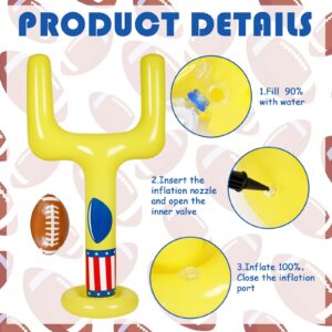 Inflatable Jumbo Football Set Inflatable Football Goal with Ball Football Target Football Goal Post Football Accessories Outdoor Sport Football Toys for Practice and Fun (Cute Y-Frame,54.33 Inch)