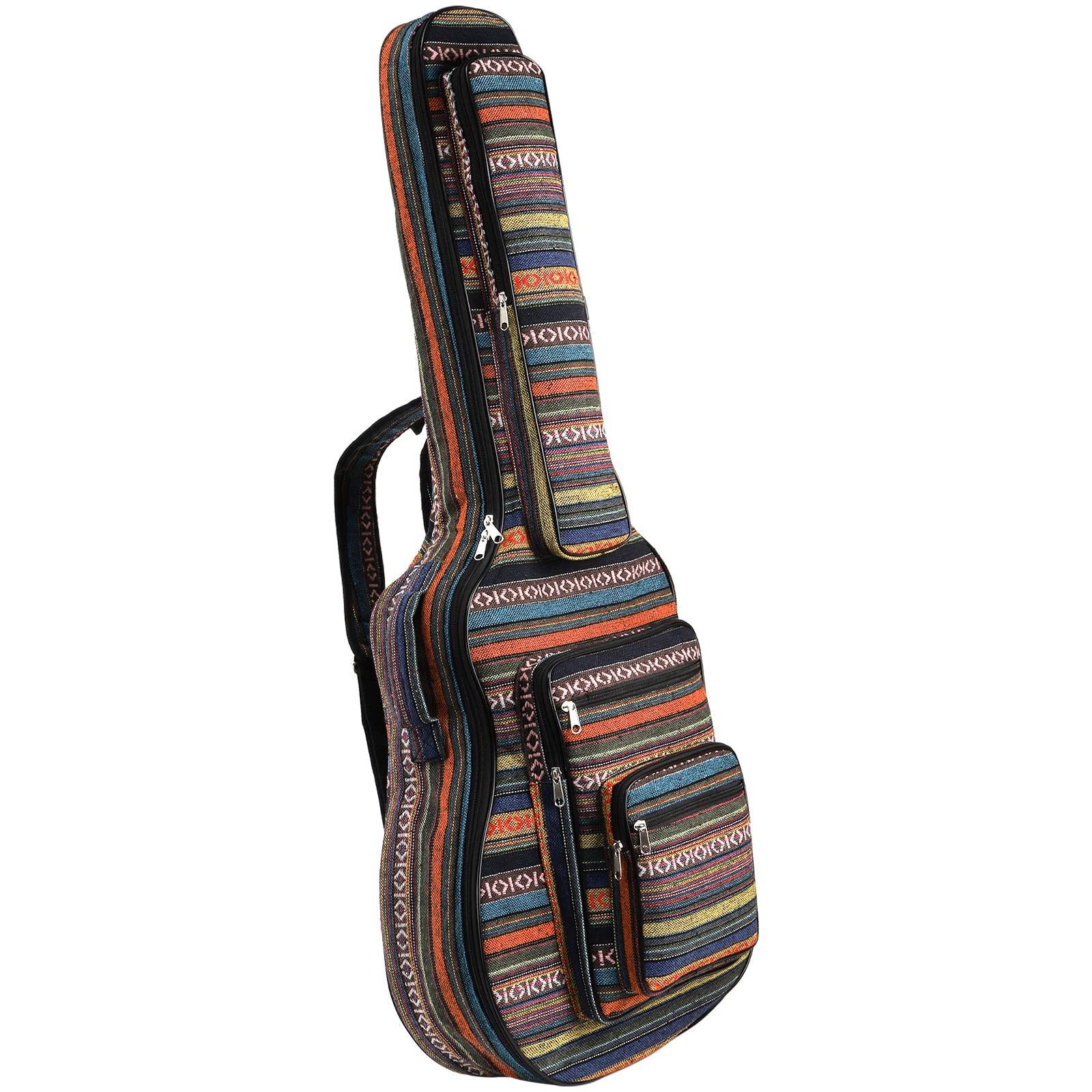 Tosnail 43 Inch Acoustic Guitar Gig Bag with Backpack Strap and 5 Pockets, Bohemian Vintage Guitar Storage Case Bag