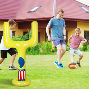 Inflatable Jumbo Football Set Inflatable Football Goal with Ball Football Target Football Goal Post Football Accessories Outdoor Sport Football Toys for Practice and Fun (Cute Y-Frame,54.33 Inch)