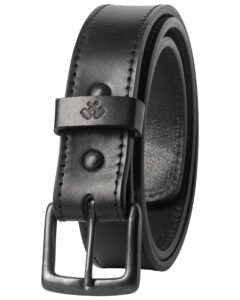 main street forge all american stitched leather belt | made in usa | men's heavy duty work belt | black 38