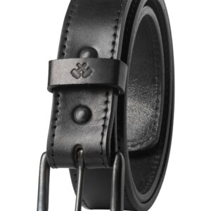 Main Street Forge All American Stitched Leather Belt | Made in USA | Men's Heavy Duty Work Belt | Black 38