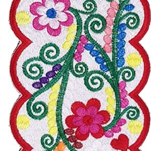 YZXDORWJ Women Embrodiered Mexican Belt for Dress Boho Floral Traditional Fiesta Party Sash（16-169WR）