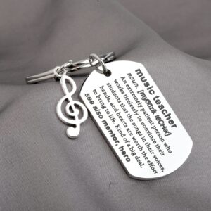 WSNANG Music Teacher Keychain Music Teacher Appreciation Gift Music Note Jewelry Gift for Music Instructors (Music Teacher DT)