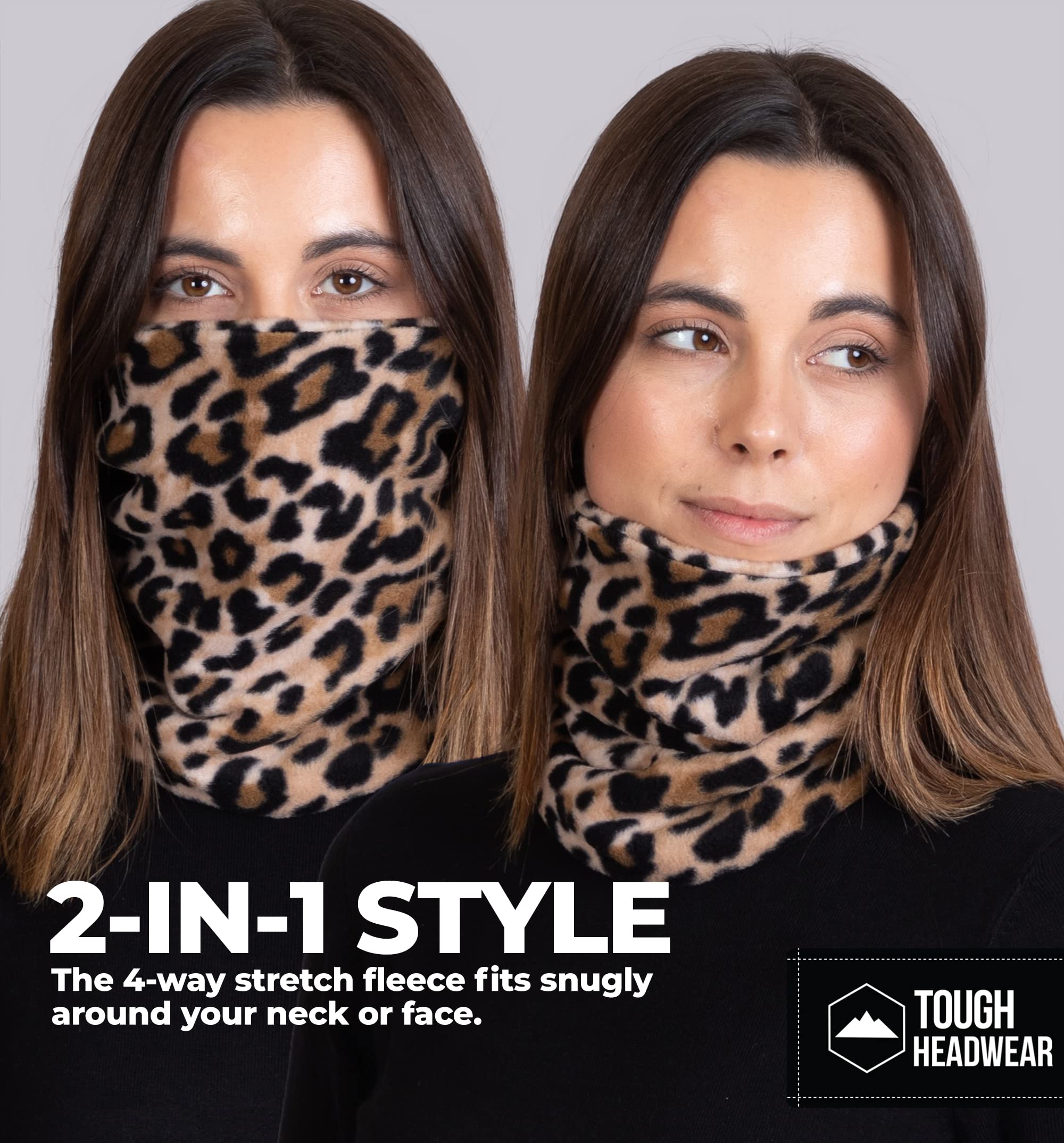 Tough Headwear Neck Warmer - Fleece Neck Gaiter, Winter Face Cover & Ski Scarf - Neck Cover for Men & Women for Cold Weather