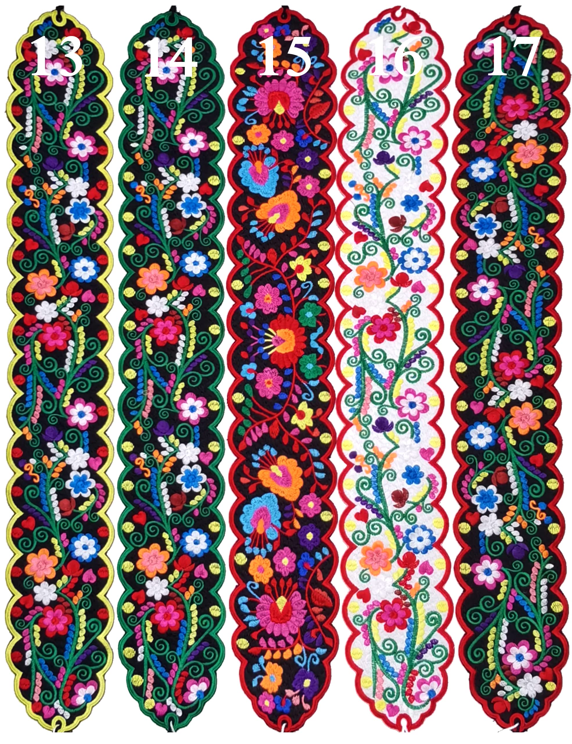 YZXDORWJ Women Embrodiered Mexican Belt for Dress Boho Floral Traditional Fiesta Party Sash（16-169WR）