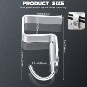 Student Purse Table Hook Desk Office Bag Hook Nail Free Purse Hanger Aluminium Alloy Purse Holder Handbag Hook Hanger Holder Bag Hanger for Table Hanging Storage Decor (4 Pcs, 2.6 cm/ 1.02 Inches)