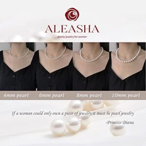 Aleasha 4mm Faux Pearl Necklace for Women Men 18" Round Small White Pearl Strand Jewelry Gifts (4mm,18", White)