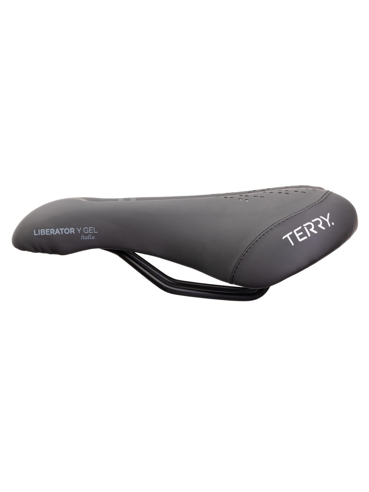 Terry Liberator Y Gel Italia Saddle - Ergonomic Foam/Gel Padded Bike Seat - Men's Comfortable Seat Cushion, Bike Seats for Men - Dura-Tek Synthetic Cover, Center Cutaway