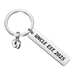 fustmw auntie uncle gifts new aunt uncle est 2025 keychain uncle to be gift first time auntie gifts promoted to uncle gifts (uncle 2025)