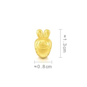 CHOW SANG SANG 999 24K Solid Gold Mini Charm Carrot Rabbit Charm Blessing Bracelet for Women 93571C