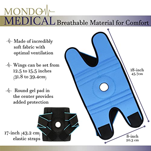 Mondo Medical Compression Sleeve Knee Brace - 12 to 15.5in Adjustable Running Knee Brace for Arthritis Pain and Support