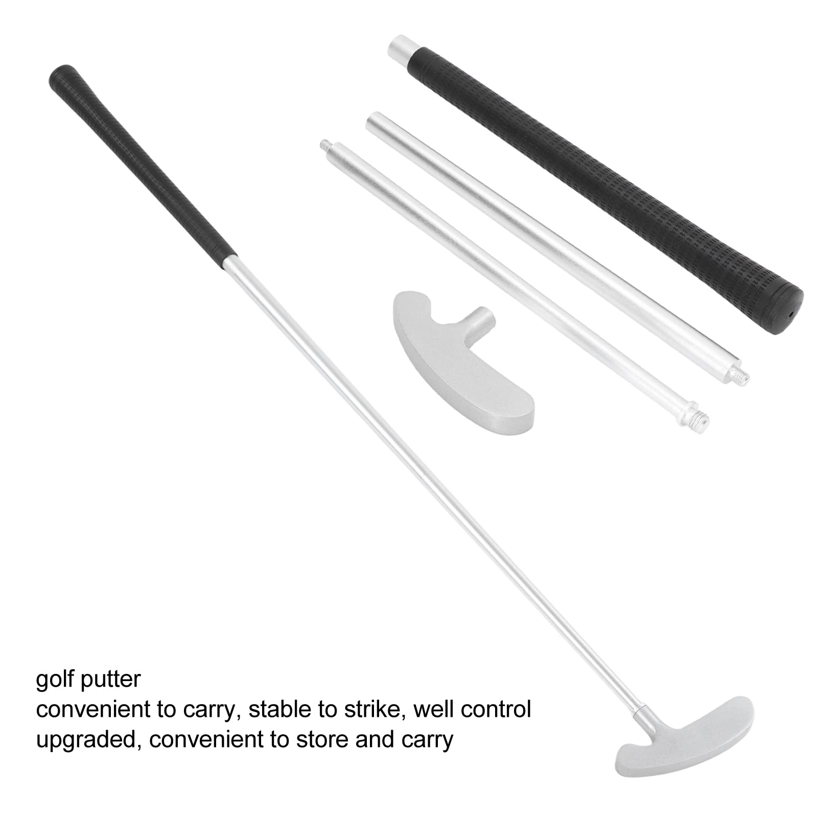 SPYMINNPOO Golf Putter Club, Golf Putters for Men Putter Silver Aluminum Alloy Rubber Detachable 3 Section Rods with 2 Pratice Balls for Right Handed Golfers