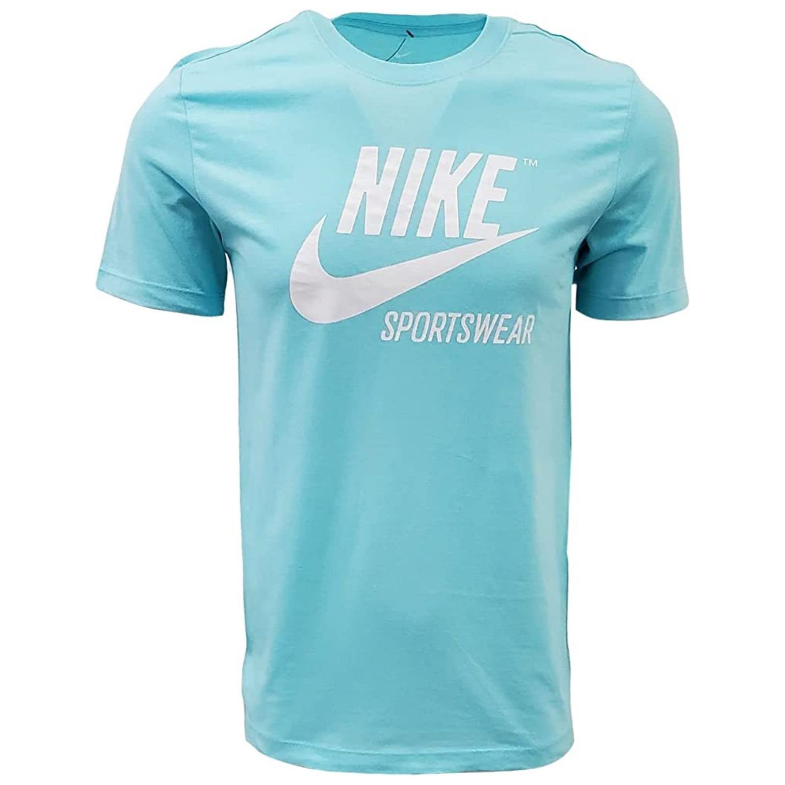 Nike Men Futura Sportswear Logo T-Shirt (X-Large, Neon Blue/White)