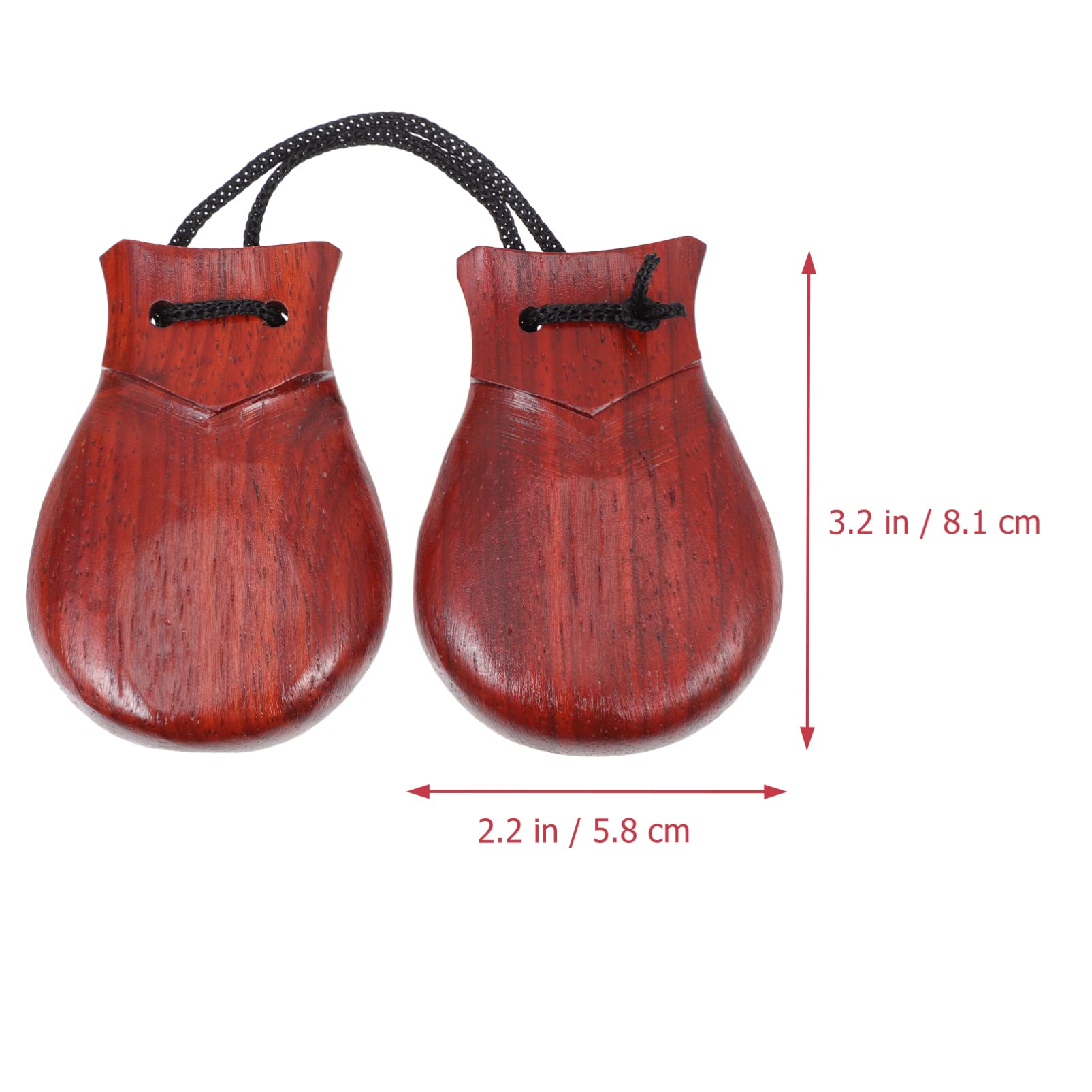 Vaguelly Spanish Castanets, 1 Pair Castanets With String Wood Nashiki Percussion Instrument for Adults