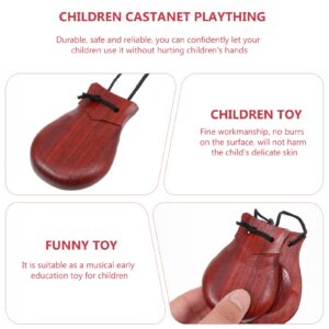 Vaguelly Spanish Castanets, 1 Pair Castanets With String Wood Nashiki Percussion Instrument for Adults