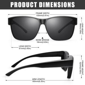 Peekaco Sunglasses Fit Over Glasses for Men Women, Lightweight Polarized Sunglasses Wear Over Glasses, UV400 Protection