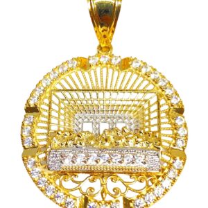 27-38 MM DIAMETER APOSTLES LAST SUPPER PENDANT CHARM REAL 10K YELLOW GOLD SG-2014 (27 MM)