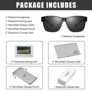 Peekaco Sunglasses Fit Over Glasses for Men Women, Lightweight Polarized Sunglasses Wear Over Glasses, UV400 Protection