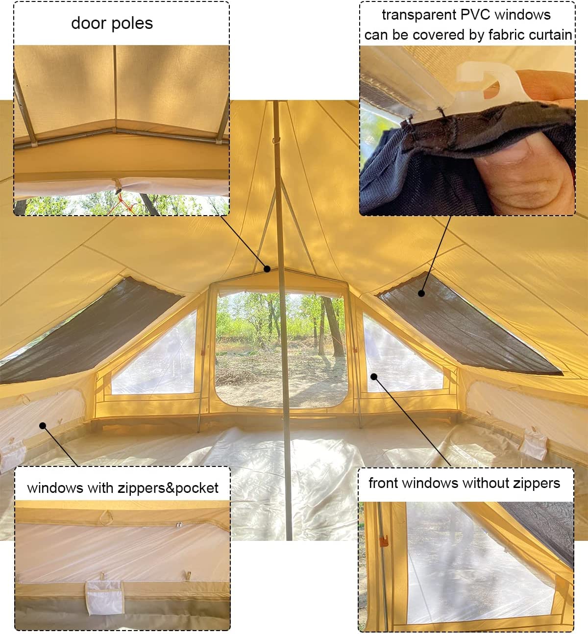 WINTENT Star Gazing Tent 4 Season Canvas Glamping Yurt Tent with Wood Stove Hole and Skylight for 6-8 Person Camping Hunting