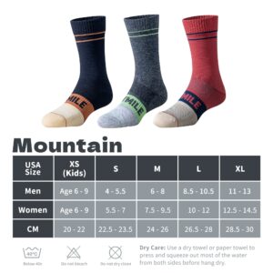 DRYMILE Mountain Waterproof Wool Socks, Winter Waterproof Socks for Wading, Camping, Hiking, Fishing, Skiing - Crew (X-Large, Maroon/Navy)