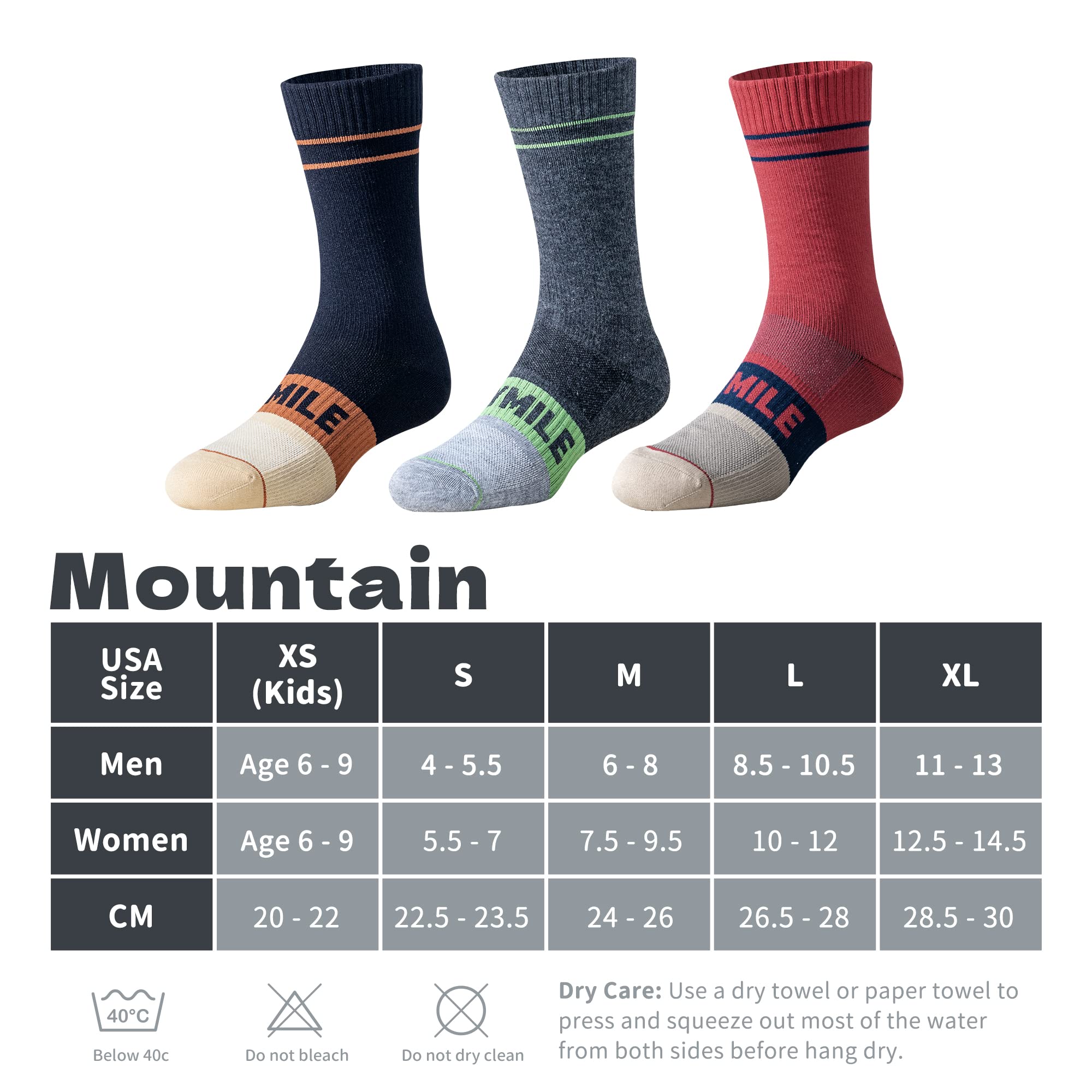 DRYMILE Mountain Waterproof Wool Socks, Winter Waterproof Socks for Wading, Camping, Hiking, Fishing, Skiing - Crew (Small, Maroon/Navy)