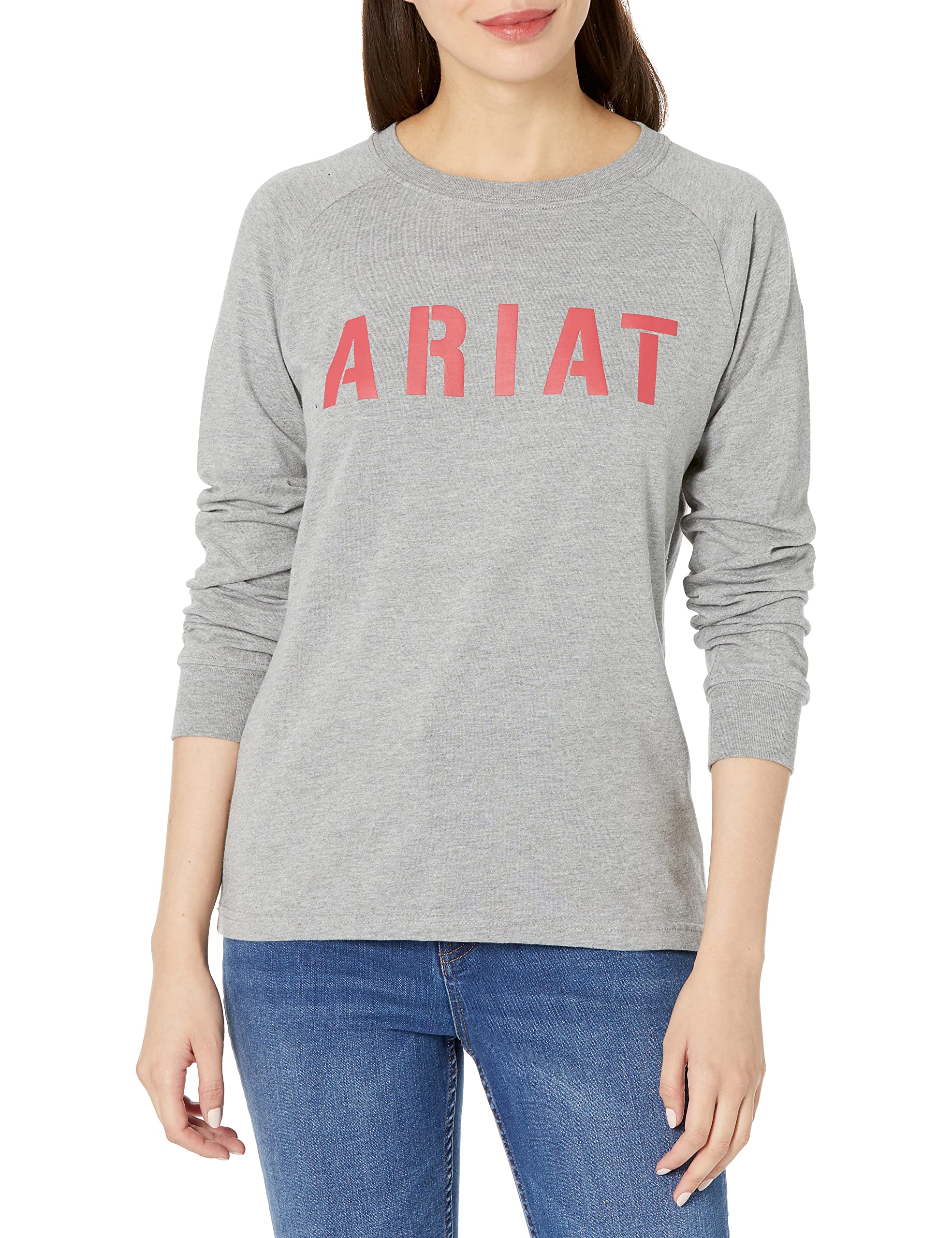 Ariat Female Rebar CottonStrong Block T-Shirt Heather Grey Large