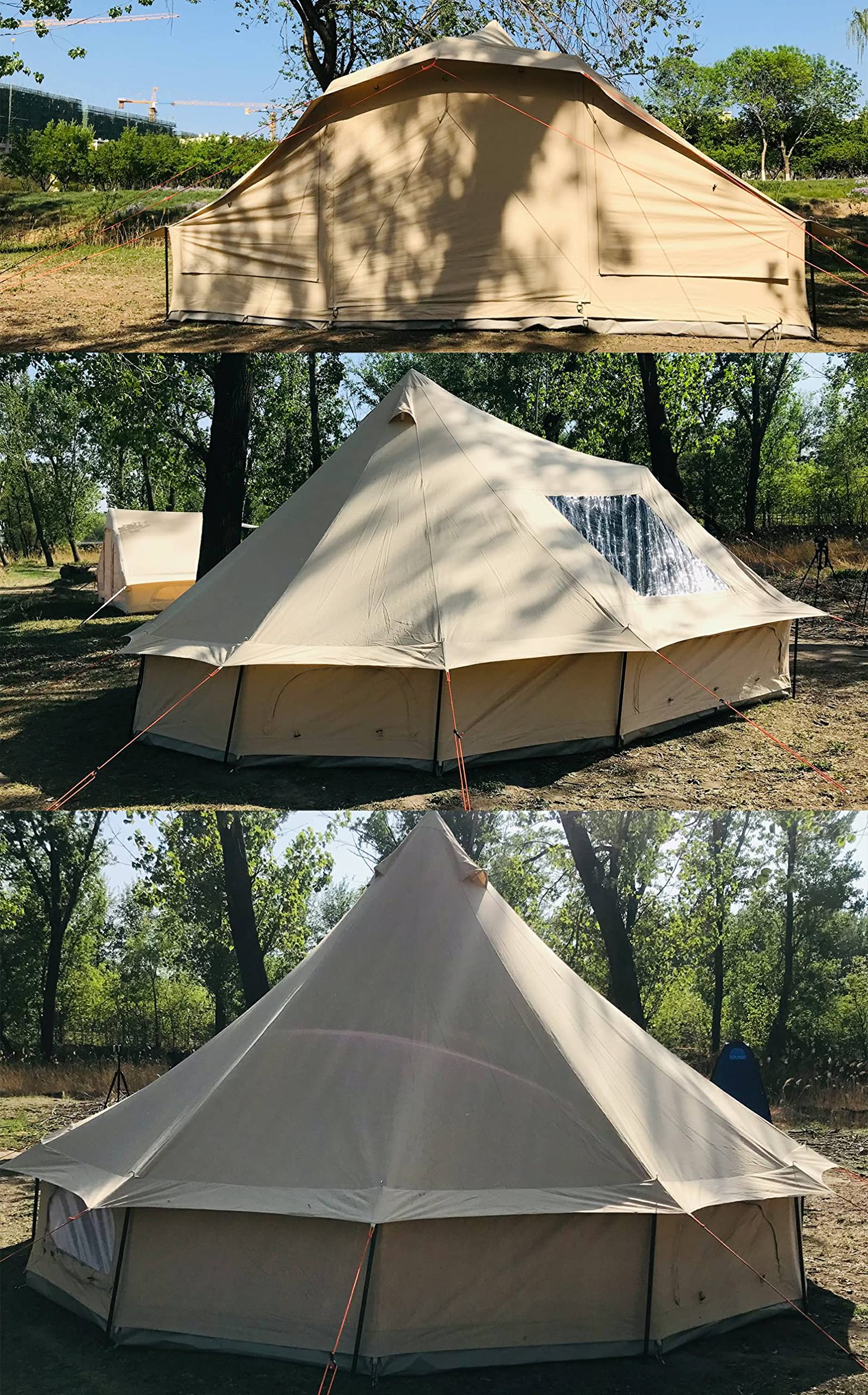 WINTENT Star Gazing Tent 4 Season Canvas Glamping Yurt Tent with Wood Stove Hole and Skylight for 6-8 Person Camping Hunting