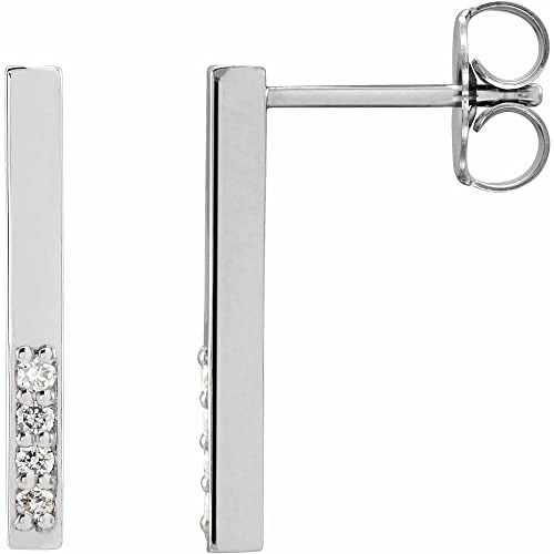 Platinum .07 CTW Diamond Geometric Dangle Drop Earring Pair