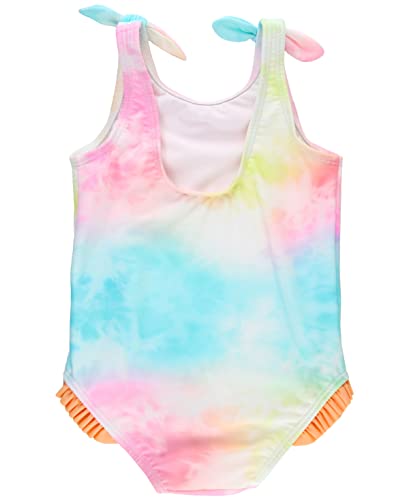 RuffleButts Rainbow Tie Dye Tie Shoulder One Piece - 4T