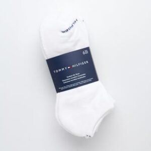 Tommy Hilfiger Men's Athletic Socks - Cushion No Show Ankle Socks (6 Pack), Size Shoe Size 7-12, Pure White